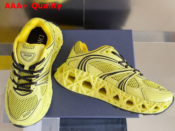 Dior B35 NXXT Sneaker in Yellow Technical Fabric and Gray Technical Mesh Replica