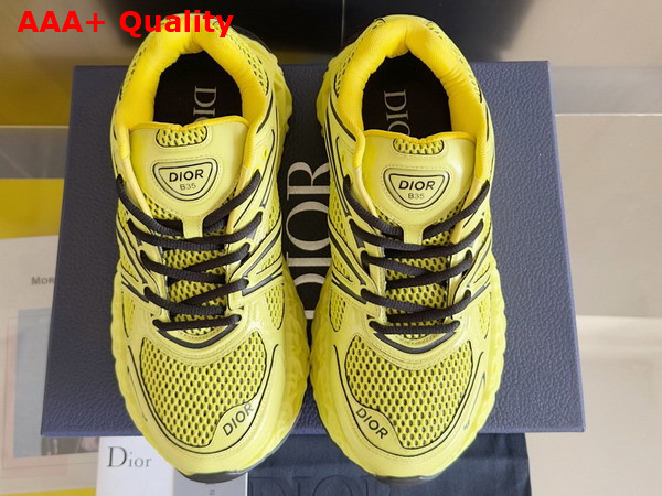 Dior B35 NXXT Sneaker in Yellow Technical Fabric and Gray Technical Mesh Replica