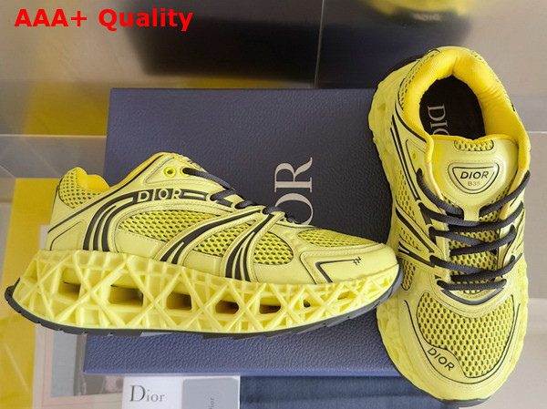 Dior B35 NXXT Sneaker in Yellow Technical Fabric and Gray Technical Mesh Replica