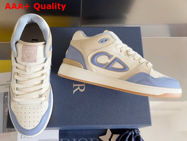 Dior B57 Mid Top Sneaker Blue and Cream Smooth Calfskin and Beige Suede Replica