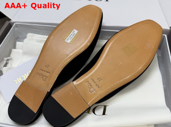 Dior Baby Bow Mule in Black Suede Goatskin Replica