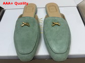 Dior Baby Bow Mule in Green Suede Goatskin Replica