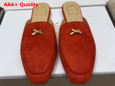 Dior Baby Bow Mule in Red Suede Goatskin Replica