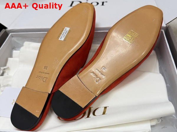 Dior Baby Bow Mule in Red Suede Goatskin Replica