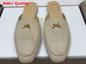 Dior Baby Bow Mule in Rope Beige Suede Goatskin Replica