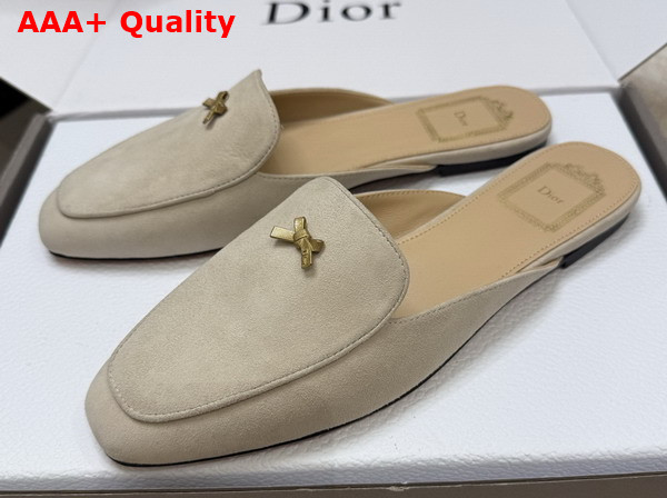 Dior Baby Bow Mule in Rope Beige Suede Goatskin Replica