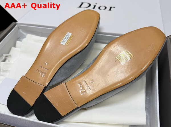 Dior Baby Bow Mule in Sky Blue Suede Goatskin Replica