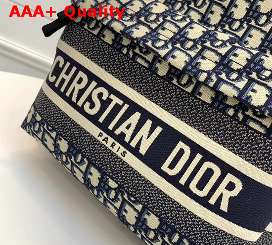 Dior Backpack in Blue Dior Oblique Embroidered Canvas Replica