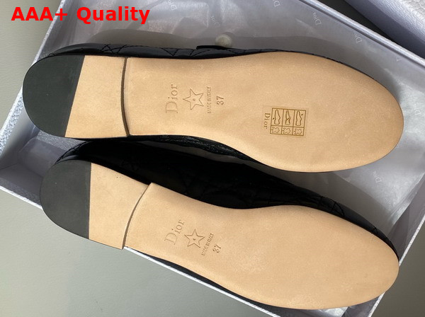 Dior Ballet Flat Black Quilted Cannage Calfskin Replica
