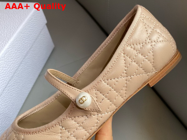 Dior Ballet Flat Nude Quilted Cannage Calfskin Replica