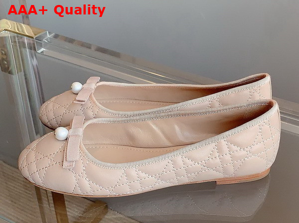 Dior Ballet Flat in Nude Quilted Cannage Calfskin Replica