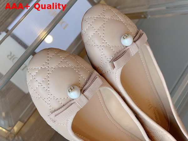 Dior Ballet Flat in Nude Quilted Cannage Calfskin Replica
