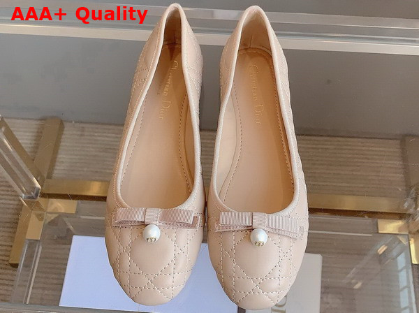 Dior Ballet Flat in Nude Quilted Cannage Calfskin Replica