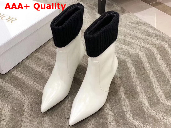 Dior Beat Low Boot in White Patent Calfskin Replica