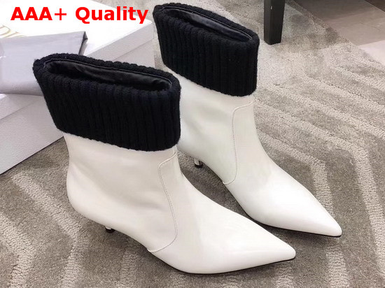 Dior Beat Low Boot in White Patent Calfskin Replica