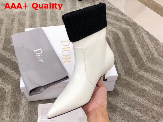 Dior Beat Low Boot in White Patent Calfskin Replica