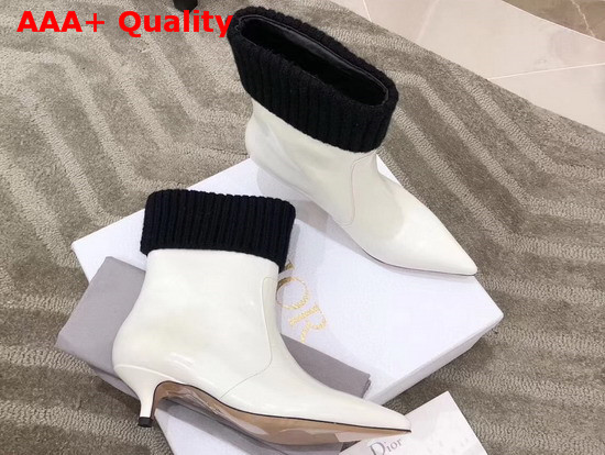 Dior Beat Low Boot in White Patent Calfskin Replica