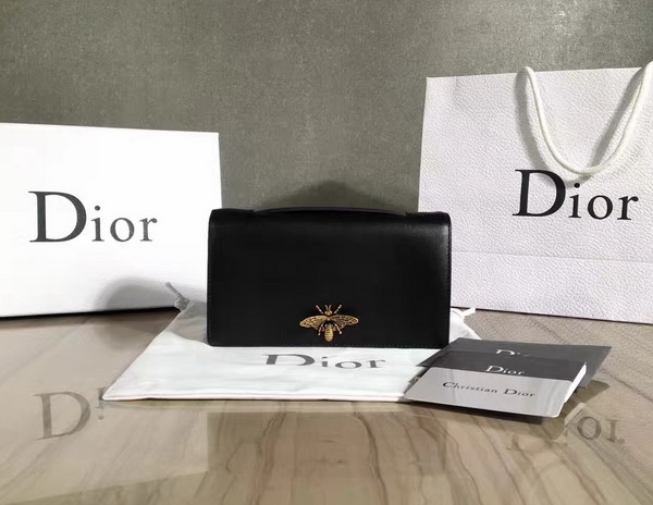 Dior Bee Pouch in Black Calfskin For Sale
