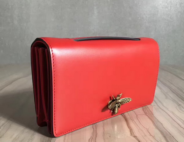 Dior Bee Pouch in Red Calfskin For Sale