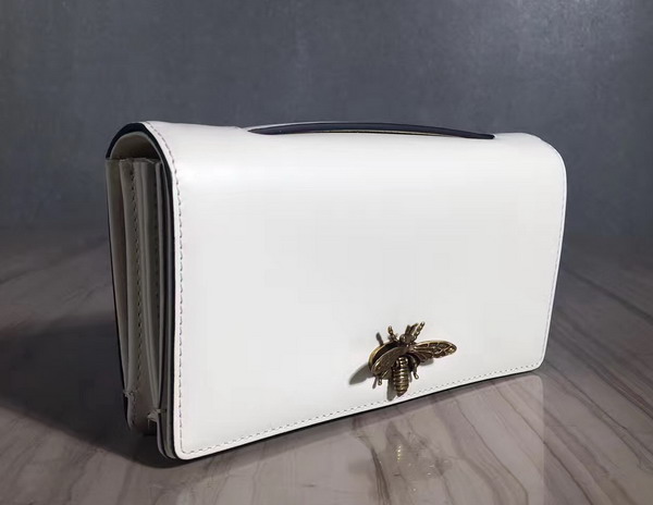Dior Bee Pouch in White Calfskin For Sale