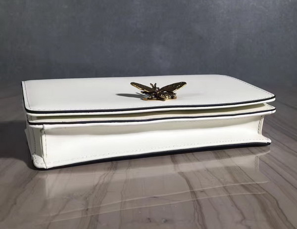 Dior Bee Pouch in White Calfskin For Sale