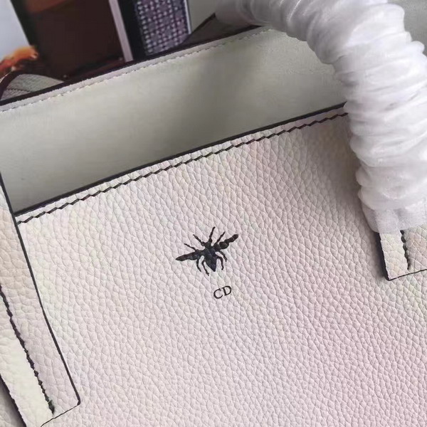 Dior Bee Shopper in Off White Grained Calfskin For Sale