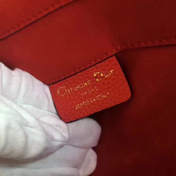Dior Bee Shopper in Red Grained Calfskin For Sale