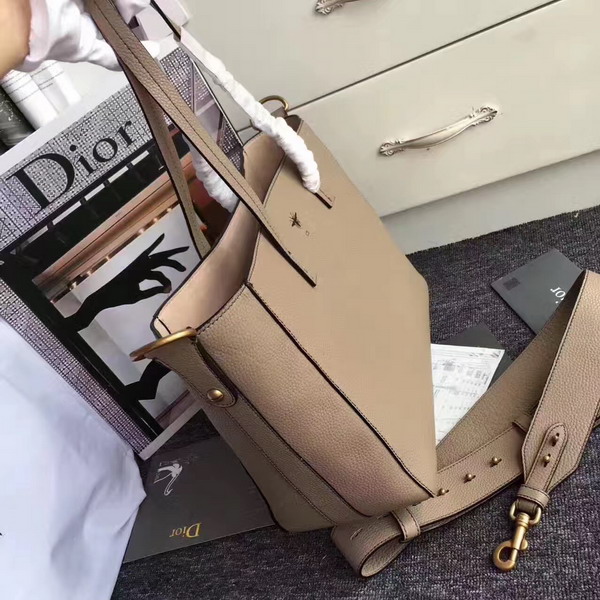 Dior Bee Shopping Bag in Elephant Grey Grained Calfskin For Sale