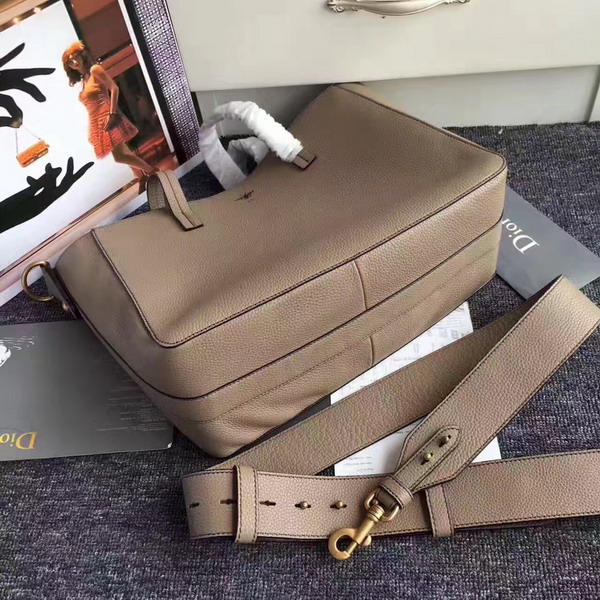 Dior Bee Shopping Bag in Elephant Grey Grained Calfskin For Sale