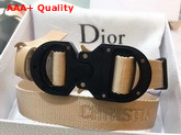 Dior Beige Cotton Canvas Belt with Christian Dior Buckle Replica