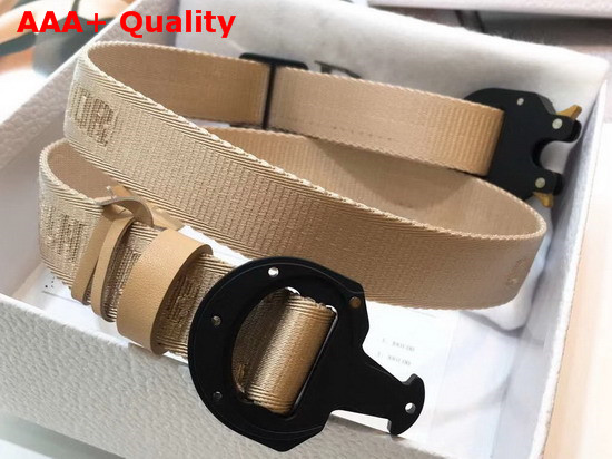Dior Beige Cotton Canvas Belt with Christian Dior Buckle Replica