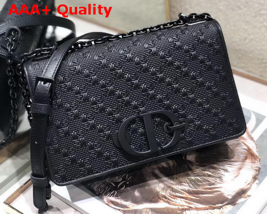 Dior Black 30 Montaigne Braided Lambskin Flap Chain Bag Replica