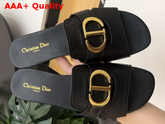 Dior Black 30 Montaigne Slide Calfskin Mule Replica