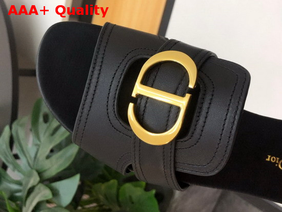 Dior Black 30 Montaigne Slide Calfskin Mule Replica