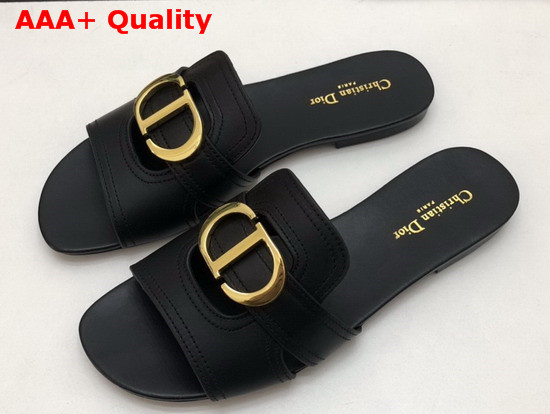 Dior Black 30 Montaigne Slide Calfskin Mule Replica