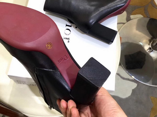 Dior Black Calfskin Leather Ankle Boot For Sale