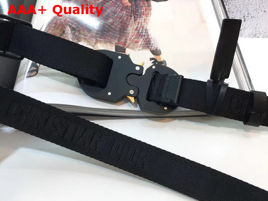 Dior Black Cotton Canvas Belt with Christian Dior Buckle Replica