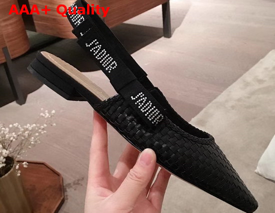 Dior Black Jadior Slingback Braided Lambskin Pump Replica