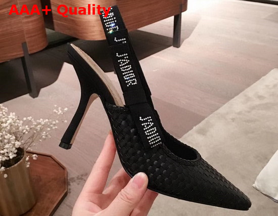 Dior Black Jadior Slingback Braided Lambskin Pump Replica
