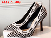 Dior Black and White Jadior Houndstooth Wool Pump 10cm Heel Replica
