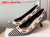Dior Black and White Jadior Houndstooth Wool Pump Replica
