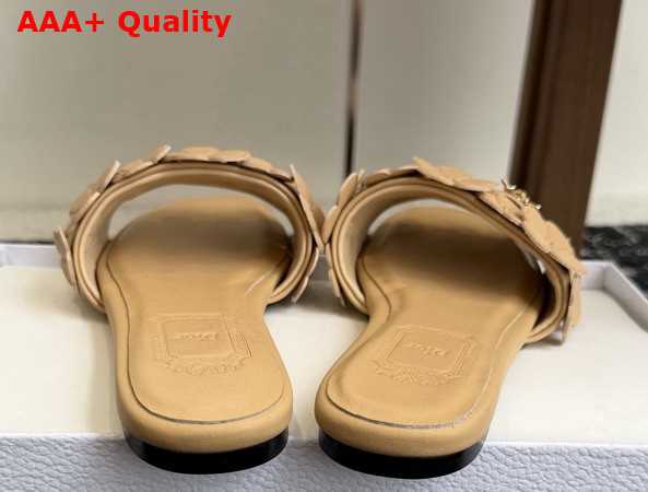 Dior Bloom Slide in Beige Dior Clover Embroidered Lambskin Replica