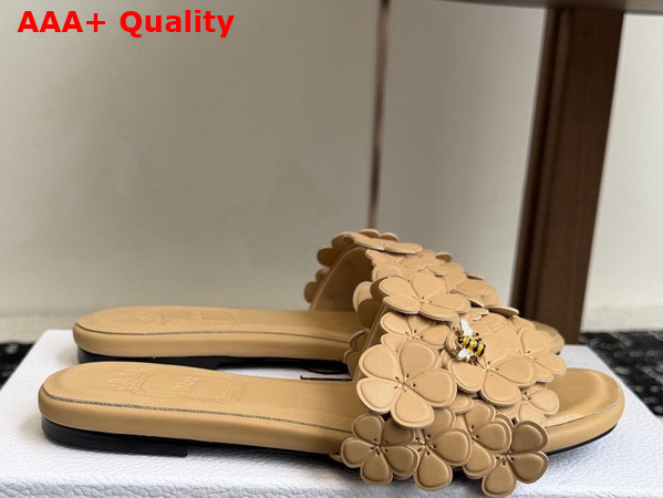 Dior Bloom Slide in Beige Dior Clover Embroidered Lambskin Replica