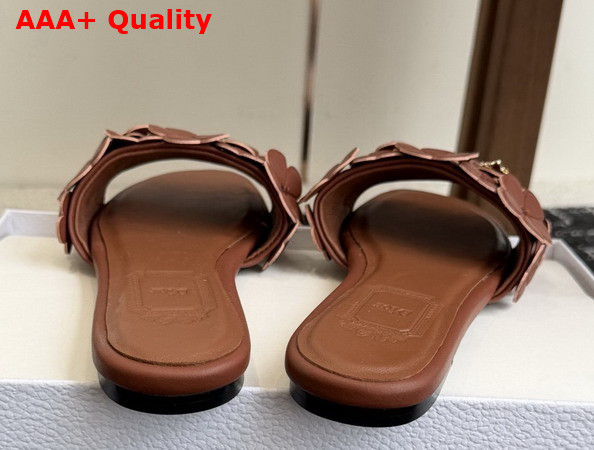 Dior Bloom Slide in Camel Dior Clover Embroidered Lambskin Replica