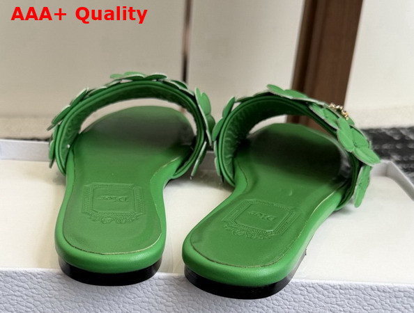 Dior Bloom Slide in Green Dior Clover Embroidered Lambskin Replica