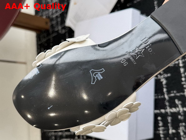 Dior Bloom Slide in White Dior Clover Embroidered Lambskin Replica