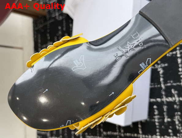 Dior Bloom Slide in Yellow Dior Clover Embroidered Lambskin Replica