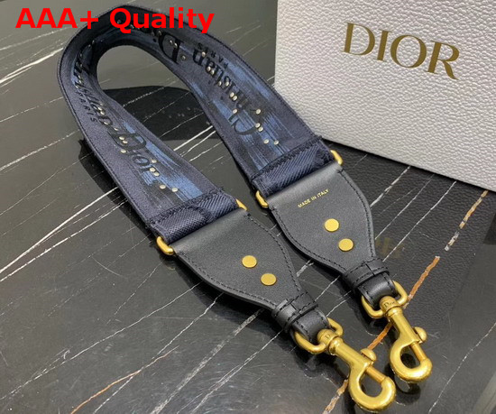 Dior Blue Multicolor Camouflage Fully Embroidered Strap Replica