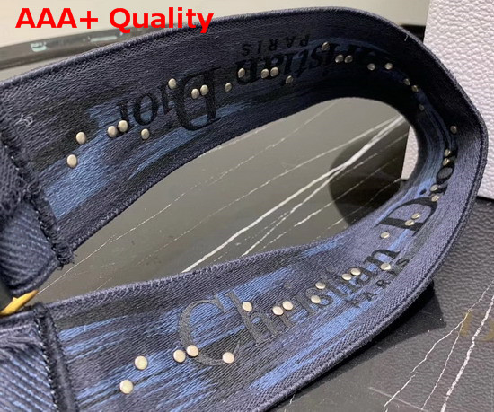 Dior Blue Multicolor Camouflage Fully Embroidered Strap Replica