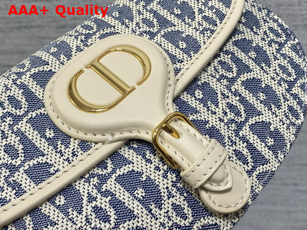 Dior Bobby East West Bag in Blue Dior Oblique Chambray with Raffia Effect and Light Biscuit Smooth Calfskin Replica